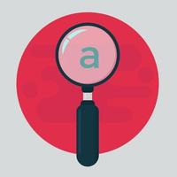 Magnifying glass vector illustration with red background