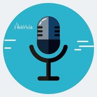microphone with sound wave graphic design vector illustration