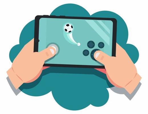 Smart phone with online game app Royalty Free Vector Image