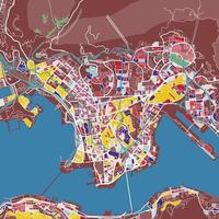 arte del mapa de calles de hong kong vector