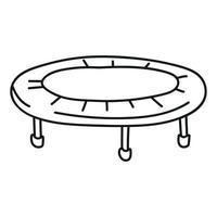 Trampoline for Jumping in Doodle Style Line Drawing vector