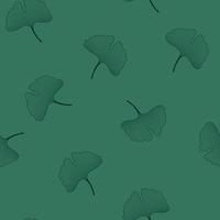 hojas verdes de ginkgo biloba sobre fondo esmeralda para sus diseños de embalaje de tela web y otros vector