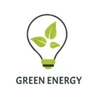 Light Bulb with Sprout Inside Green Energy Concept vector