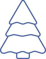 Christmas Tree Icon Blue Outline vector