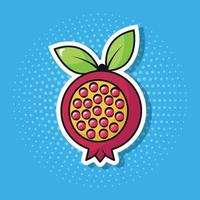 Ripe Juicy Garnet in Pop Art Style Sticker vector