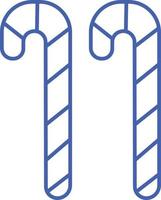 Christmas Candy Cane Blue Line Icon vector