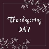 Thanksgiving Greeting Card Lettering Handwritten Text vector