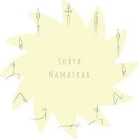 Sequence of Asanas of the Morning Complex Surya Namaskar vector