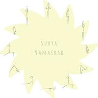 secuencia de asanas del complejo matutino surya namaskar vector