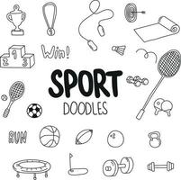 Set of Doodles About Sports Sports Equipment vector