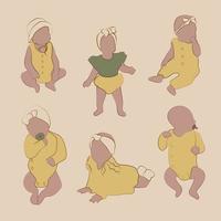 Set of Images of Children Without a Face vector