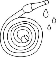 Garden Hose and Water Drops in Doodle Style vector