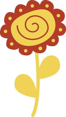 Flower Decorative Element for Autumn Design