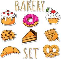 Fresh Baked Goods Stickers Pack vector