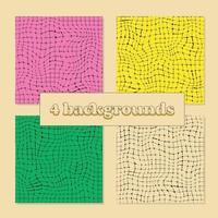 Set of Geometric Backgrounds in Retro Groove Style vector