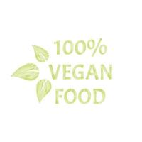 etiqueta o insignia para alimentos y bebidas orgánicos productos naturales restaurante mercado de alimentos saludables y producción dibujo de acuarela vector