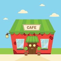 Cute and Cozy Roadside Cafe Illustration vector