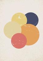 Modern Abstract Poster Multicolored Retro Circles vector