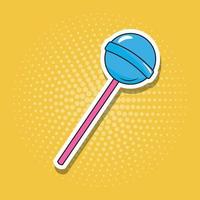 Lollipop in Pop Art Style Sticker vector