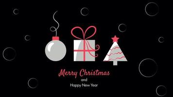 Card Merry Christmas and Happy New Year Minimalistic vector