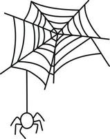 Spider Web with Doodle Style vector