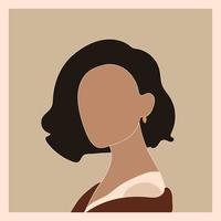 Girls with Bob Hairstyle Abstract Female Shap and Silhouette Abstract Women Portrait in Pastel Colors Contemporary Art Posters Fashion Girl for Social Media vector