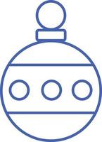 Christmas Ball Christmas Tree Toy Blue Line vector