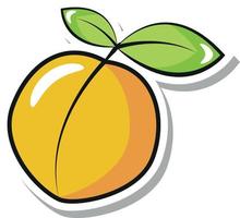 Fresh Juicy Apricot in Pop Art Style Sticker vector