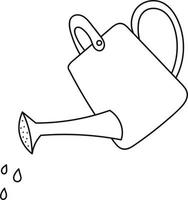 Garden Tools Watering can in Doodle Style vector