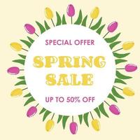 Spring Sale Bright Banner Template vector