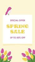 Spring Sale Bright Banner Template vector