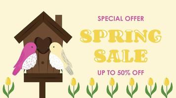 Spring Sale Bright Banner Template vector