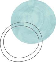 Watercolor Stains with Thin Circles Decorative Element vector