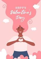 Happy valentine's day card. Flat vector illustration