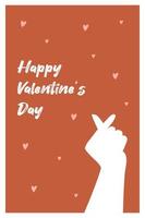 Minimalist Valentine's Day card in boho style. Flat vector illustration