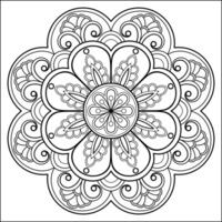 patrón de mandala abstracto vectorial. arte en la pared. patrón de encaje de libro para colorear el tatuaje. diseño para una camisa de pintura de papel pintado y diseño de pegatinas de azulejos, adorno de círculo decorativo en estilo étnico oriental vector