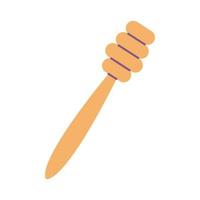 Wooden spoon or honey stick, vector flat illustration