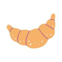 Croissant, sweet pastries, vector flat illustration on white background