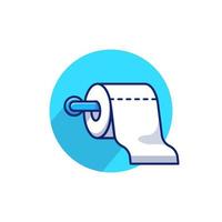 Toilet Tissue Paper Roll Cartoon Vector Icon Illustration.  Medical Object Icon Concept Isolated Premium Vector. Flat  Cartoon Style