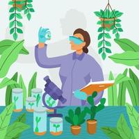 Botanist Doing Research at Laboratory vector