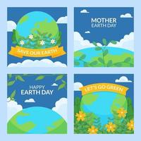 Earth Day Social Media Post Template vector