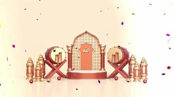 eid mubarak, eid-al-adha e eid-al fitr boas festas. mesquita eid masjid. belo conceito de design islâmico 4k eid mubarak com ramadã. video