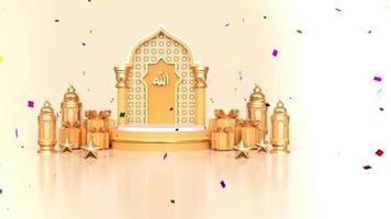 eid mubarak, eid-al-adha und eid-al fitr frohe feiertage. Eid-Masjid-Moschee. schönes 4k eid mubarak islamisches designkonzept mit ramadan.