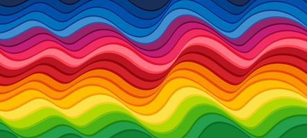 Abstract Colorful Rainbow Wave Background vector