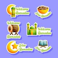 Iftar Sticker Set vector