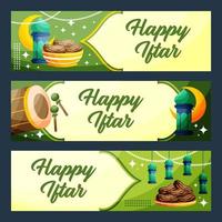 Happy Iftar Banner Template vector