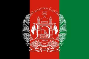 Tamaño estándar de la bandera de afganistán en asia. ilustración vectorial vector