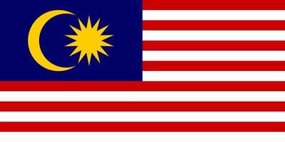 Malaysia flag standard size in asia. Vector illustration