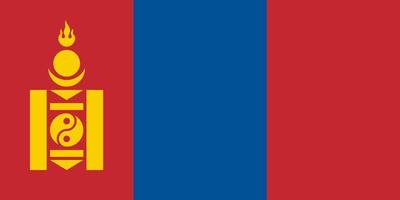 tamaño estándar de la bandera de mongolia en asia. ilustración vectorial vector