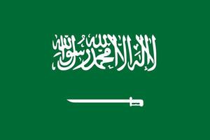 Saudi Arabia flag standard size in asia. Vector illustration